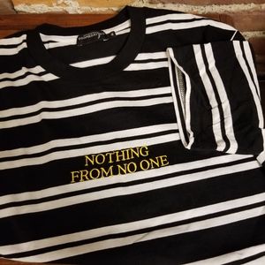 Mens striped t-shirt "Nothing from No One"